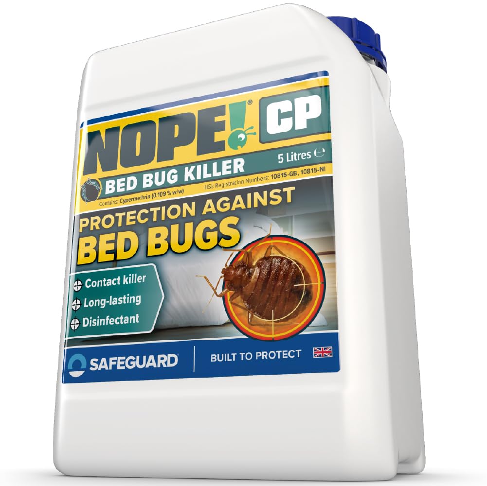 NOPE! CP Bed Bug Killer Spray Treatment (5 Litre) - Odourless & Non-Staining, Extended Residual Kill up to 3 Months for mattress, bed frames, carpets, furniture