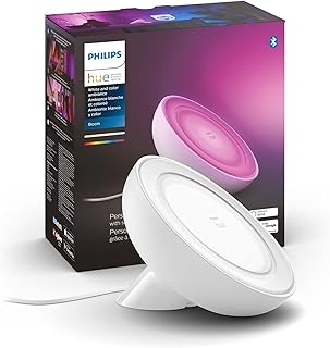 Philips Hue Bloom White and Color Ambiance Smart Lamp, Works with Amazon Alexa, Apple Homekit and Google Assistant, Bluetooth Compatible, Corded, White