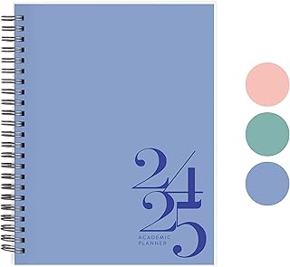 Riley's Planner 2024-2025 Academic Year, 18-Month Classic Weekly Planner - Timeless Weekly & Monthly Agenda Planner, Durable Cover, Notes Pages, Twin-Wire Binding (8 x 6 inch, Blue)