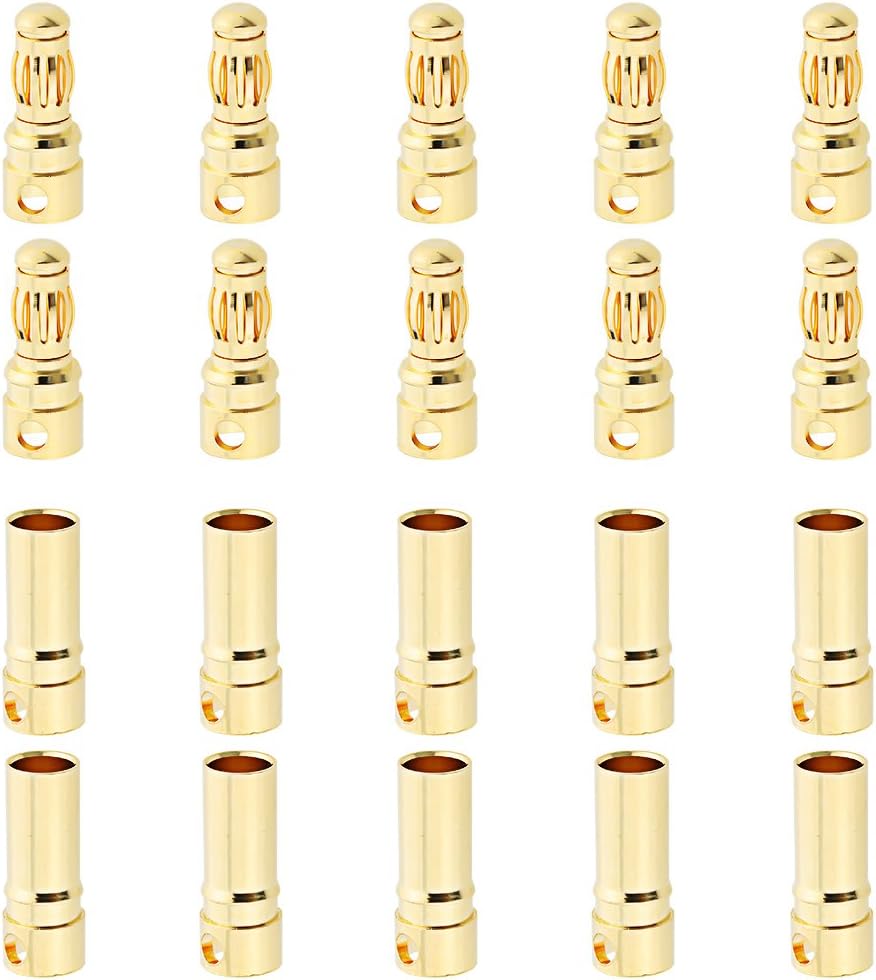 10 Sets Hobbypark Female Male 3.5mm Gold Bullet Banana Connectors RC ESC LIPO Battery Device Electric Motor Wire Parts