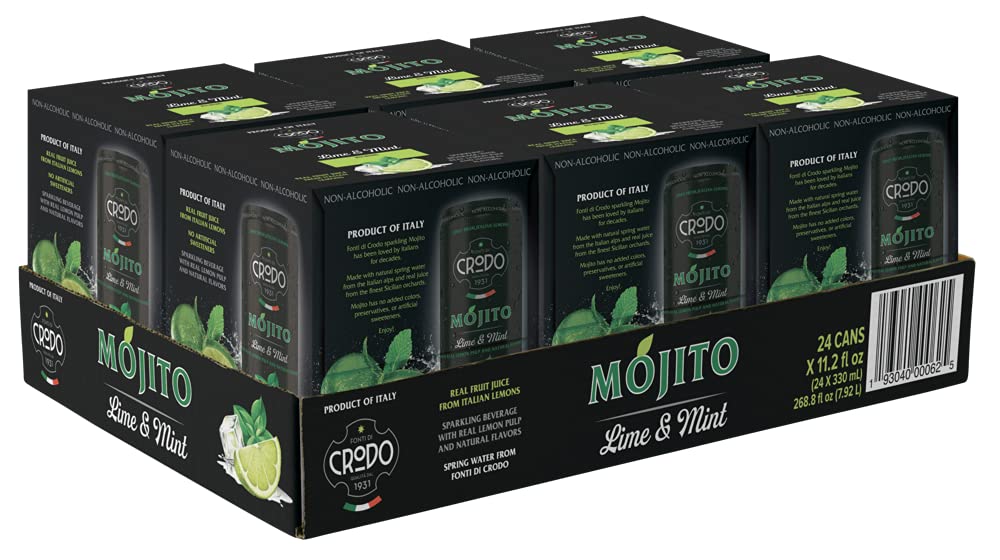Mojito, Italian Sparkling Beverage with Lime & Mint, 11.2 Oz. Cans (Pack of 24)