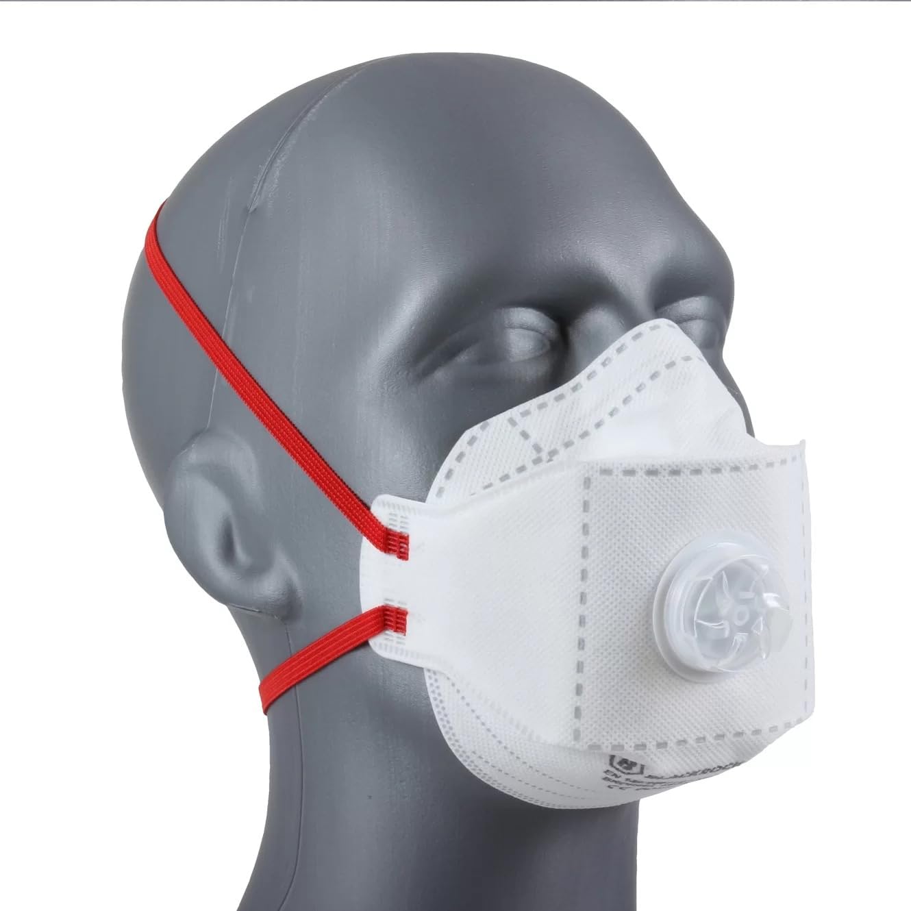 FFP3 Face Mask Pk 20 - Disposable Fold Flat Respirator EN149 CE Certified – Advanced 3 Layer Filtering of Particles, Vapours and Fumes - Exhalation Valve, Elasticated Ear Loops and Pliable Nose Bridge