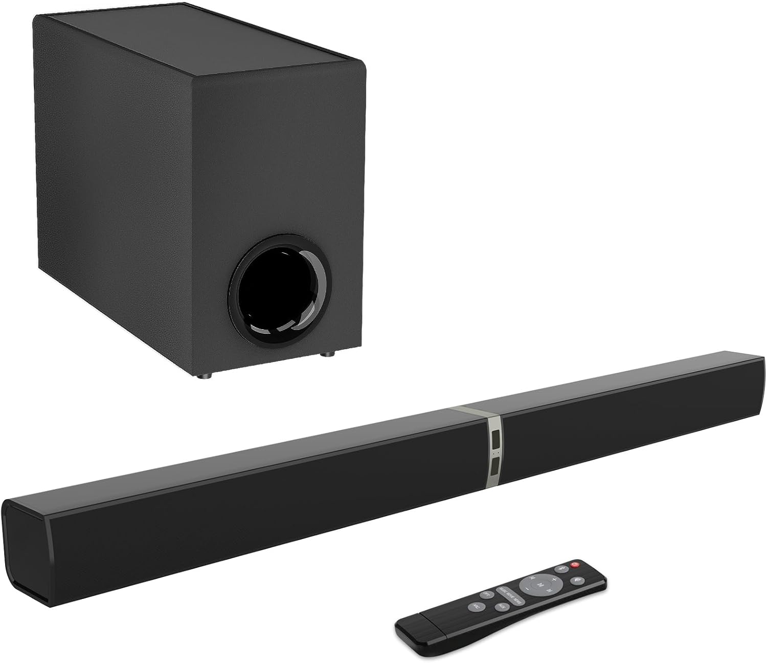 MZEIBO Sound bar with Subwoofer, 120W SoundBar for Smart TV Bluetooth 5.0 Home Theater, Deep Bass Audio System with BT/ARC/Optical/AUX Connection for TV PC