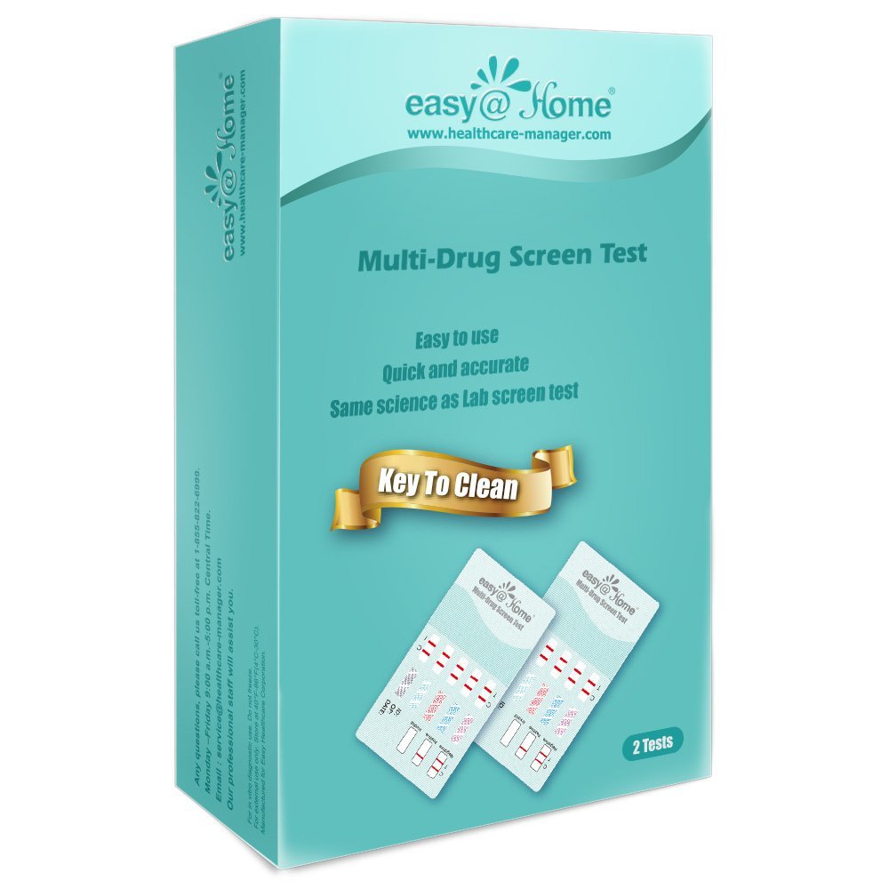 Easy@Home Multi-Drug Screen Test: 2 Pack Urine Drug Tests Kit, Testing AMP,BZO,COC,THC,MET,MOR,OXY,BAR,BUP,MDMA,PCP,MTD, All in One Screening Tests Panel, Marijuana Urine Drugs Test #EDOAP-6125B