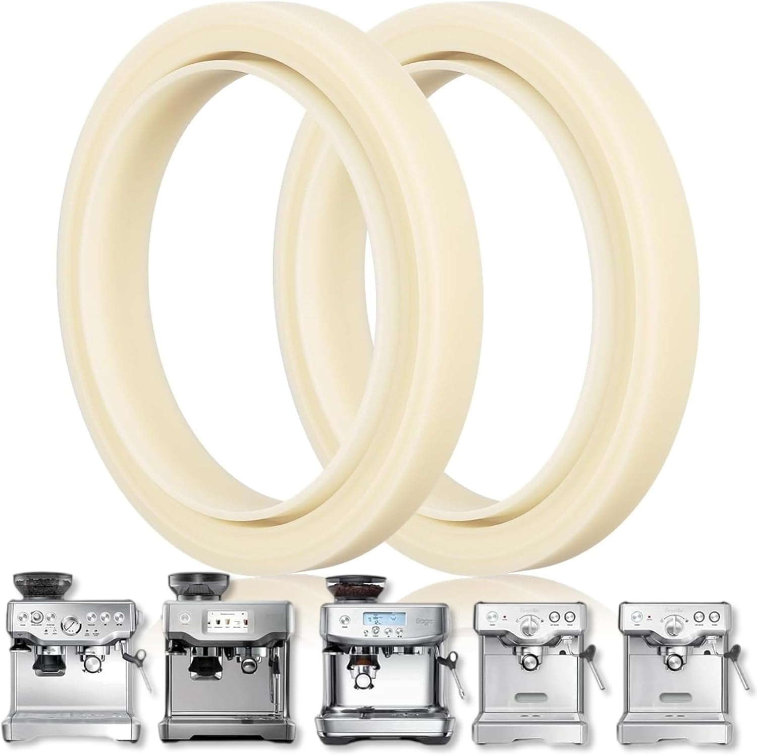 54mm Silicone Steam Ring 2Pcs，Replacement Gasket for Breville Espresso Machine Parts 878/870/860/840/810/500/450/Sage 500/870/875/880/810/878 Replacement Parts, No BPA Grouphead Gasket