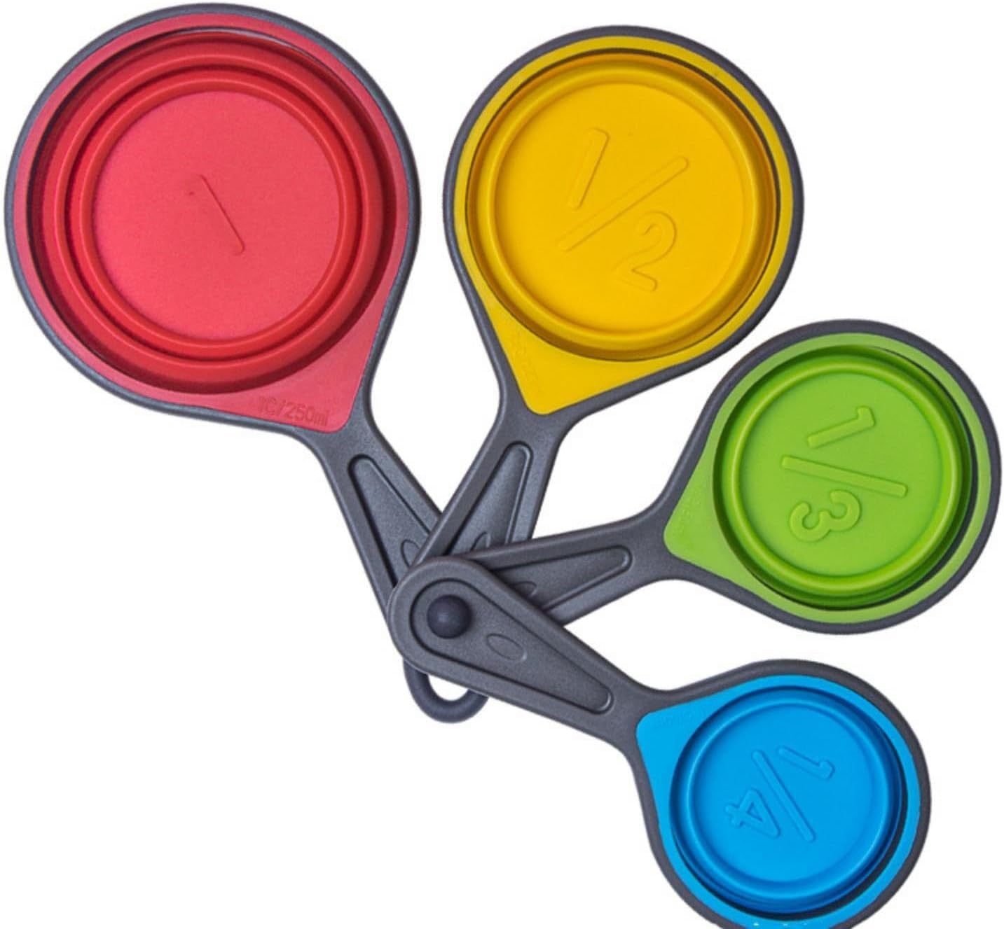 Measuring Spoon Set, 4 Spoons for Measuring Food,Measuring Cups for Baking,Silicone Foldable Kitchen Set,Used for Baking, Cooking, and Kitchen (4)