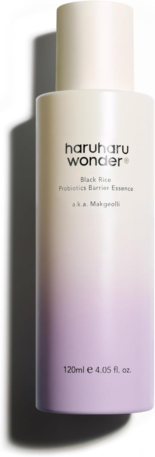 haruharu Wonder Black Rice Probiotics Barrier Essence 4.05 fl. oz., Essence Toner to Strengthen Skin Barrier with Ceramides, Fermented Ingredients, Fatty Acids, Soothing, Moisturizing, Plumping