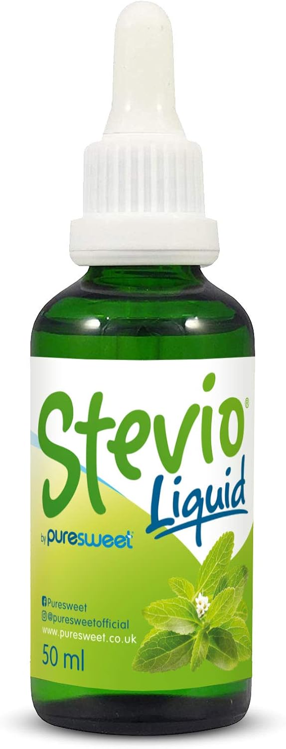 Stevio® Stevia Liquid Drops 50ml, Pure Stevia, 100% Natural, Zero Calorie Sweetener, Diabetic and Keto Friendly, Glass Bottle.
