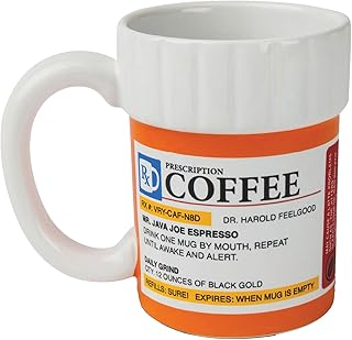 BigMouth Inc. Prescription Coffee Mug - Large Funny Prescription Coffee Cup - Unique Pharmacy Gifts - Hilarious Novelty and Gag Gifts for Doctor - Dishwasher-Safe Ceramic Pill Bottle Coffee Cup - 12oz
