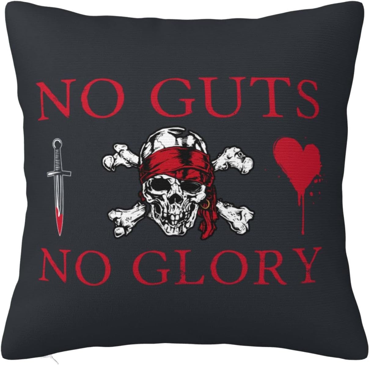 Funny Decorative Stuff Pirate No Guts No Glory Pillowcase Funny Pillow Cases Funny Throw Pillow Covers (Size : 40X40CM)