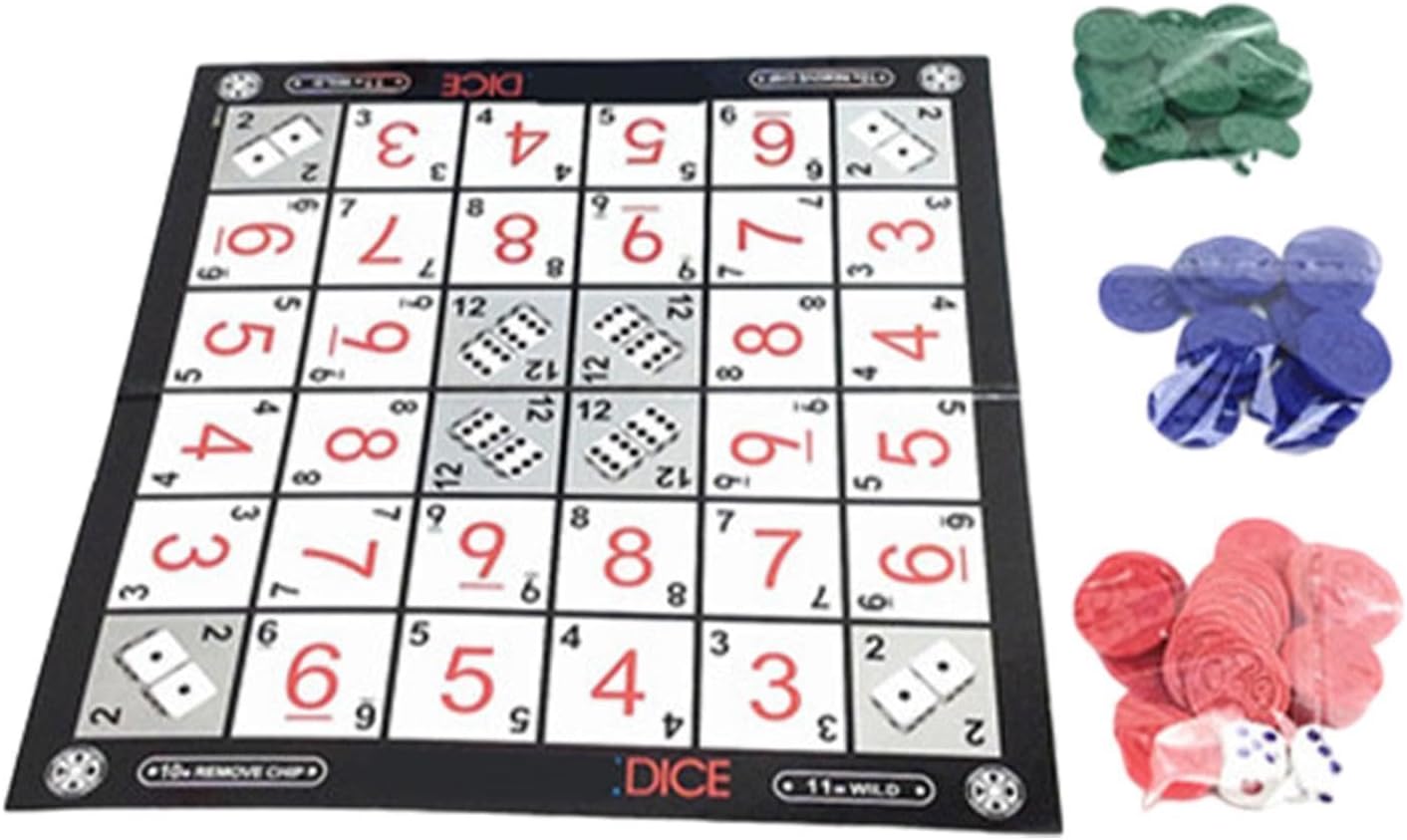 Baoblaze Board Game Sequence Game Classic Includes Board, Chips and Dices Entertainment Five in A Row to Win for Birthday Adult Friend