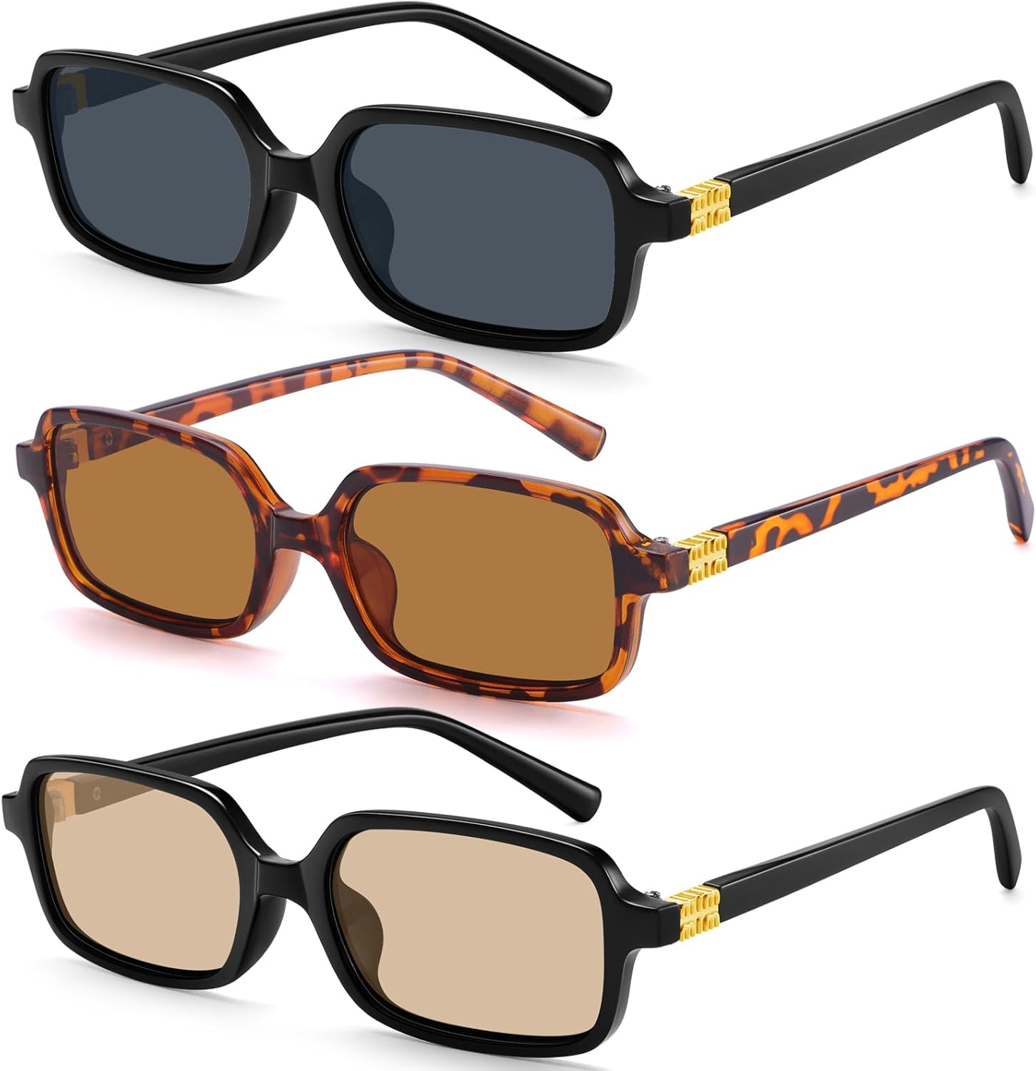 Dollger Trendy Rectangle Sunglasses for Women Men Skinny Small Square Sunglasses 90s Y2K Fashion Shades