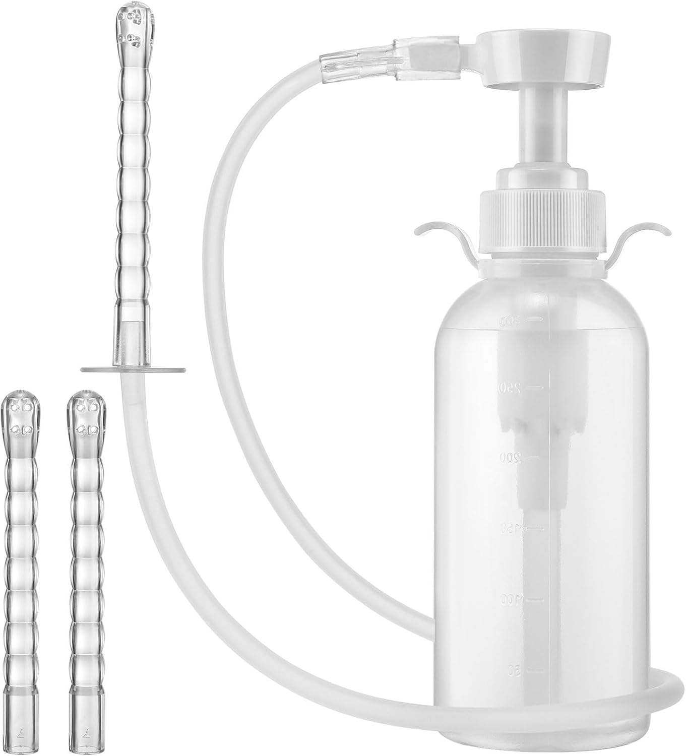 Reusable Vaginal Douche, 300ml Vaginal Cleaning System Anal Douche for Women, Portable Intimate Care Douche Cleaning Kit with 3 Nozzle Tips