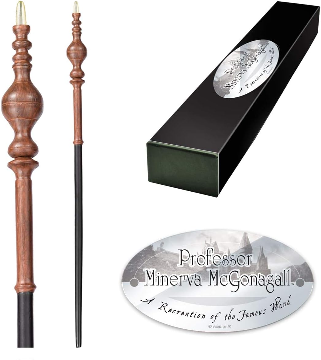The Noble Collection - Professor Minerva McGonagall Character Wand - 16in (40cm) Wizarding World Wand With Name Tag - Harry Potter Film Set Movie Props Wands