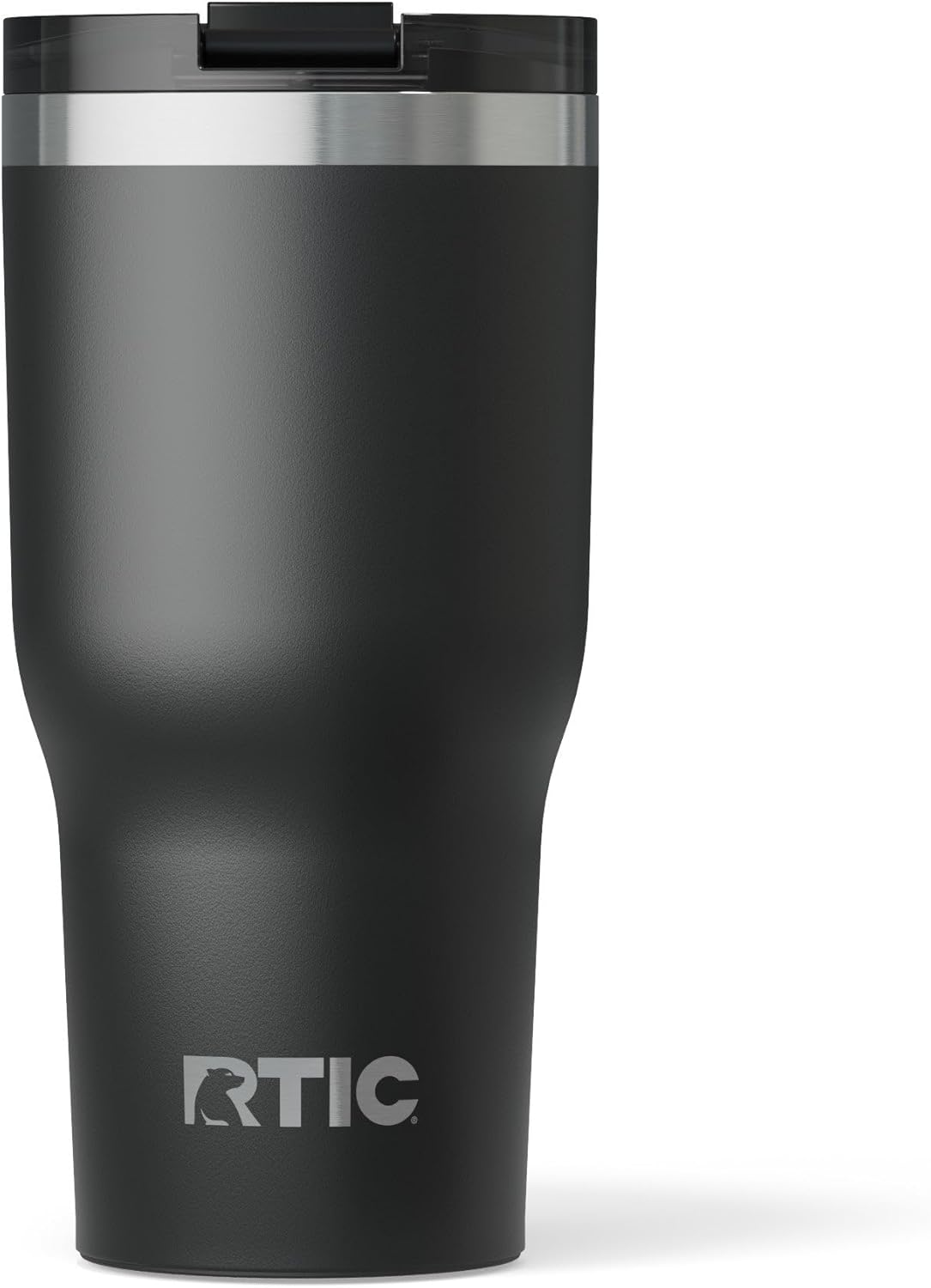 RTIC 30oz Essential Tumbler with Lid, Insulated, Stainless Steel, Metal, Double Wall Vacuum-Insulation, Ceramic Lined, Travel Cup for Iced Coffee, Tea, Hot and Cold Drink, Black