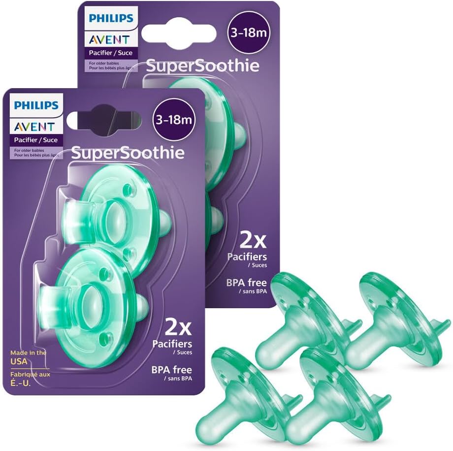 Philips Avent Soothie 3-18 Months, Green/Green, 4 Pack, SCF192/45