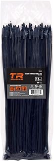 TR Industrial Multi-Purpose UV Resistant Black Cable Ties, 12 inches, 500 Pack