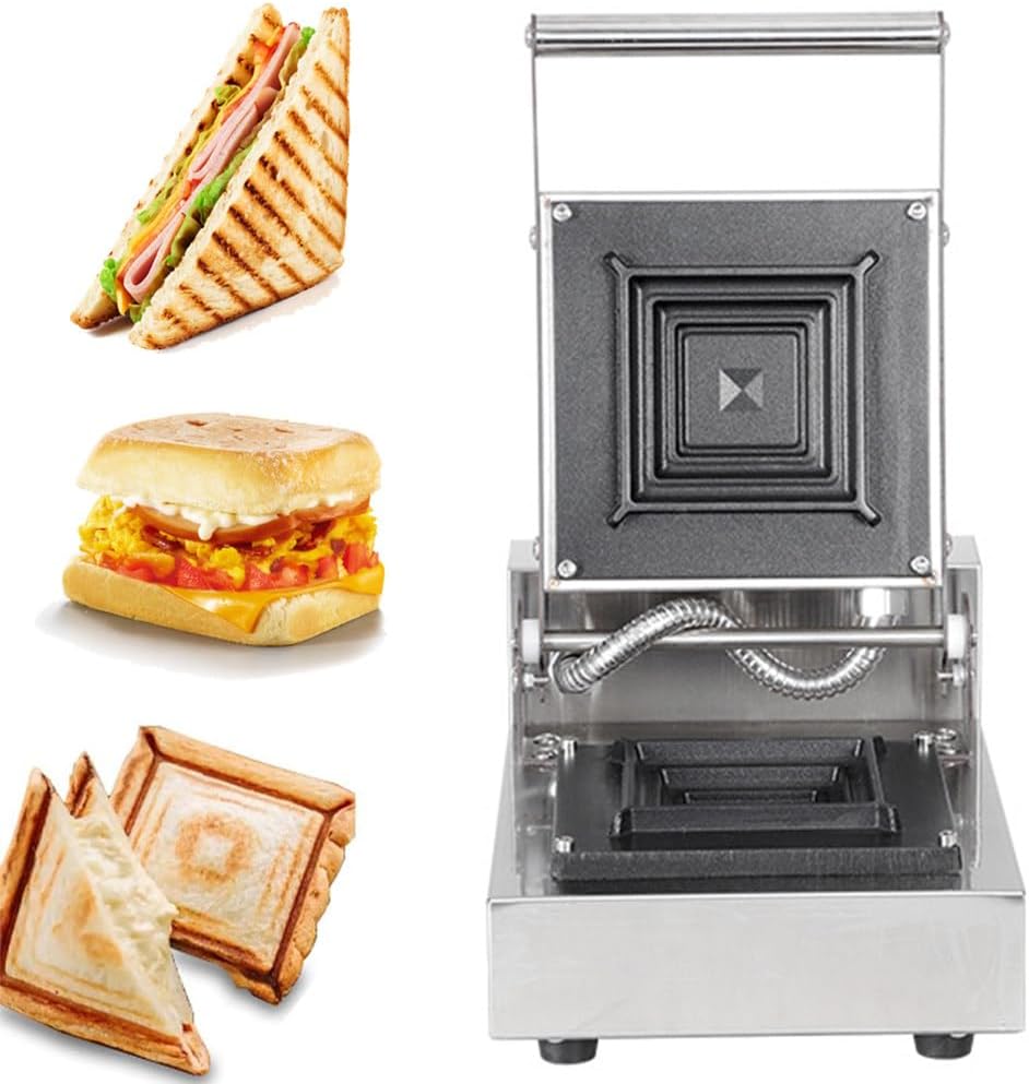 GAYAYAS 900w Commercial Sandwich Maker, Versatile Commercial Panini Press, Temperature Control Floating Hinged Lid For Even Cooking & Toasting