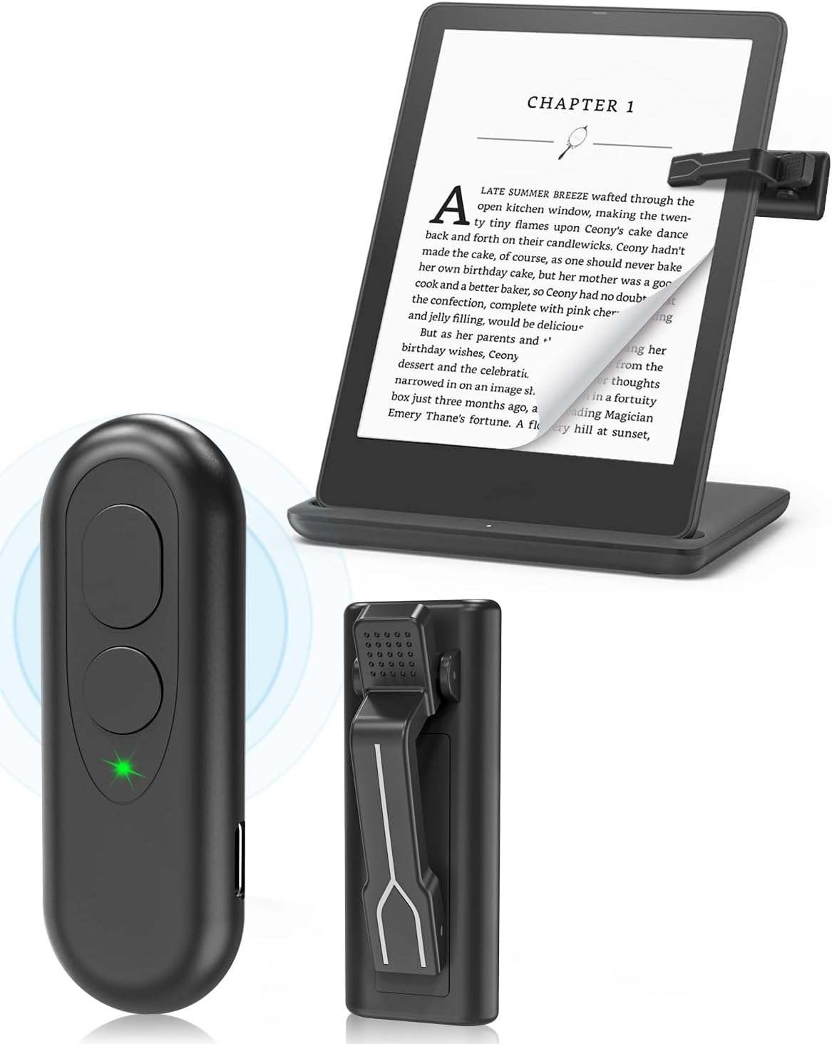 SZILBZ Page Turner for Kindle Paperwhite Scribe E-Book E-Readers Accessories, RF Remote Control Page Turner for ipad/iPhone Tablets Reading Novels and Taking Photos