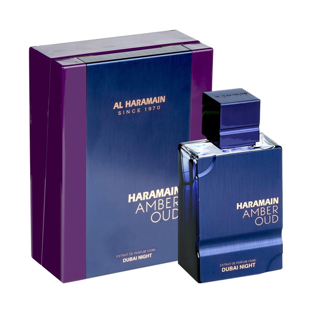 Al Haramain Amber Oud - Dubai Night - Oud Cologne for Men - Amber Perfume for Men - Long Lasting Perfume with Bergamot, Saffron Fragrances - 3.33 oz