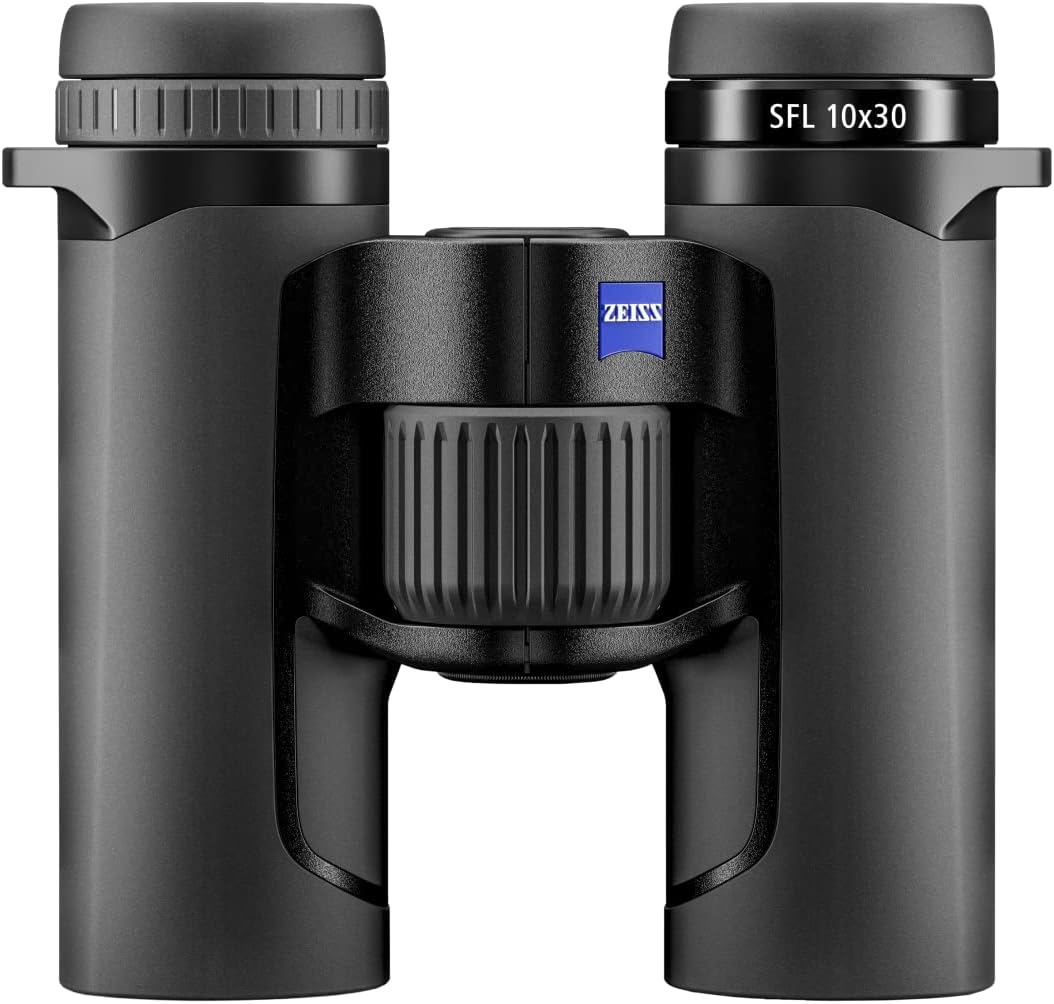 ZEISS SFL Binoculars Lightweight, Compact, Waterproof, Ultra-High Definition Coated Glass for Bird Watching, and Hunting for Twilight and Low Light Wildlife Observation with SmartFocus, Black (10x30)