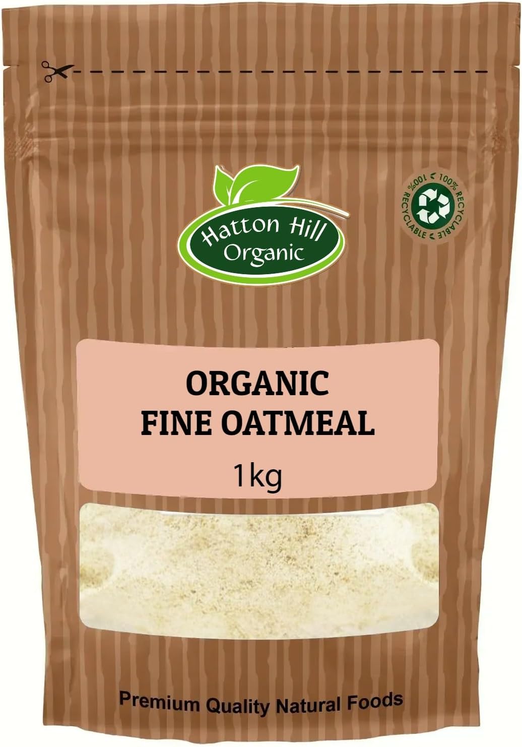 Organic Fine Oatmeal 1kg by Hatton Hill Organic