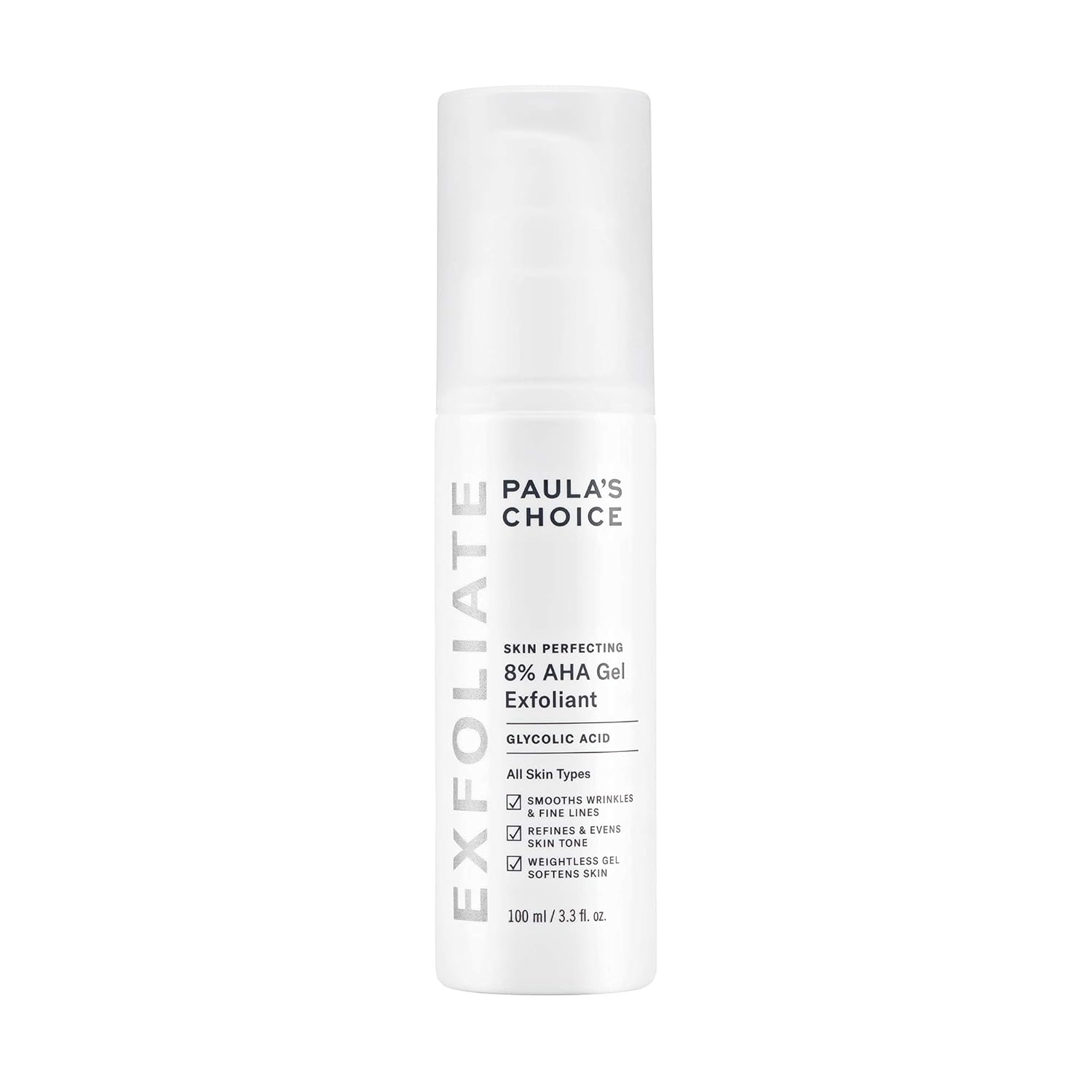 Paula's Choice SKIN PERFECTING 8% AHA Gel Exfoliant with Glycolic Acid Soothing Chamomile & Green Tea, Leave-On Gentle Exfoliator