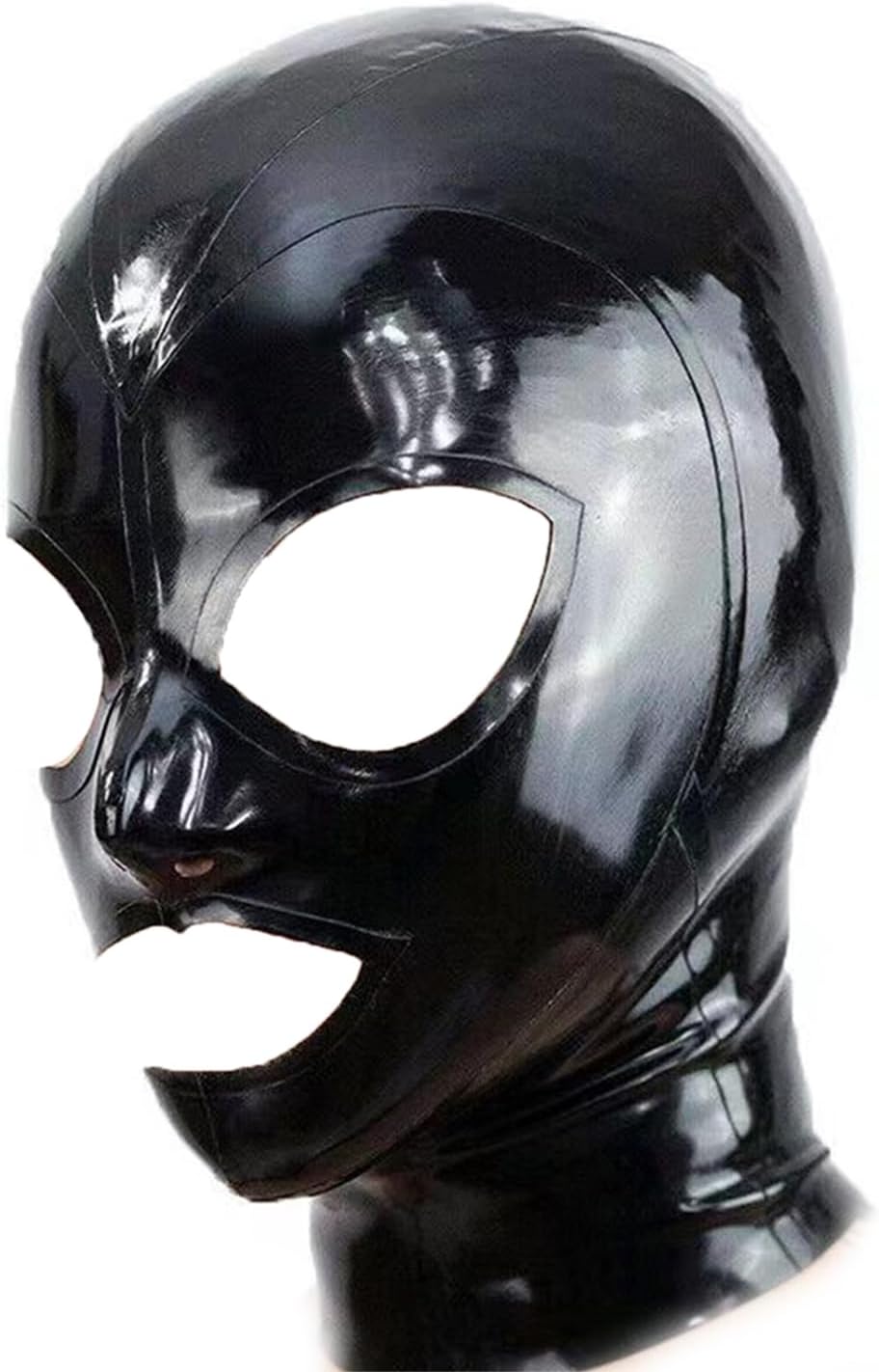 Black Latex Hood Mask Halloween Full Face Latex Head Mask for Men Women,Rubber Masks Cosplay Club Wear Party Costume