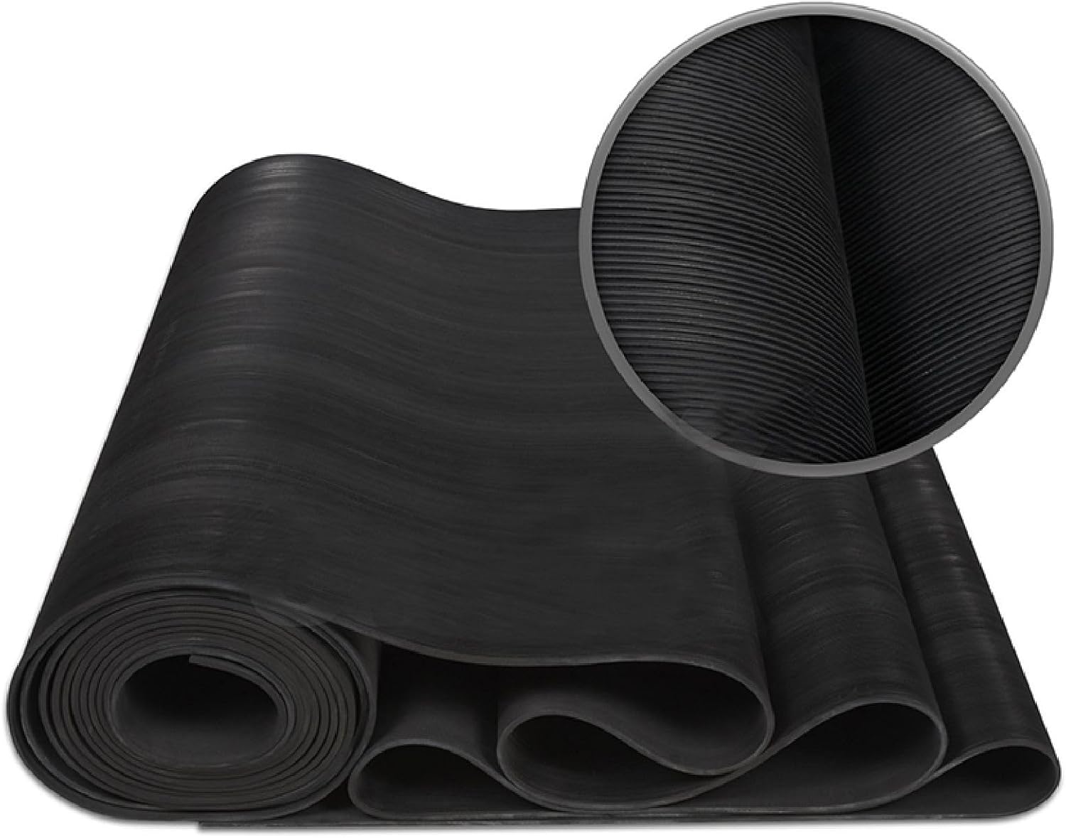 Black Fine Ribbed Rubber Garage Flooring Matting Garage Flooring Matting | Multiple Sizes to Choose from on This Listing | 3mm Thick Floor Mat | A Grade | 130cm Wide (1m x 1.3m (Wide) Fine Ribbed)