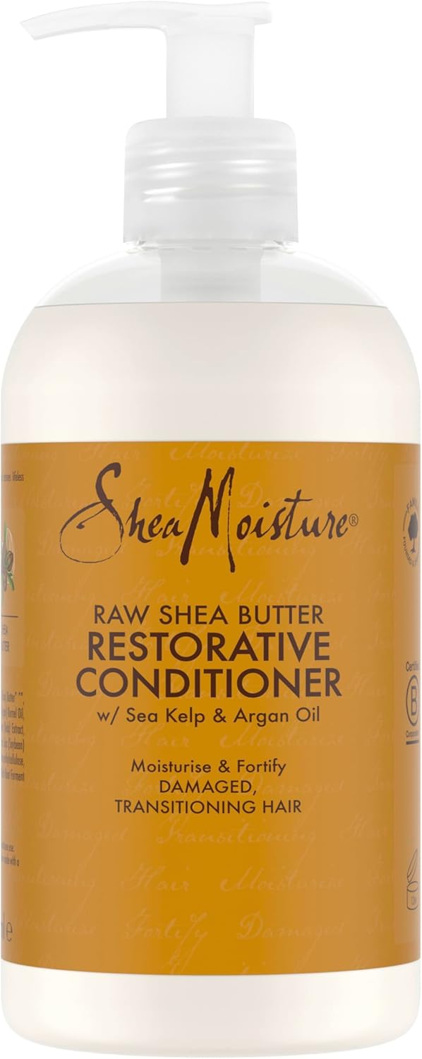 SHEA MOISTURE Raw Shea Butter Restorative Conditioner no silicones or sulphates for transitioning, damaged hair 384 ml