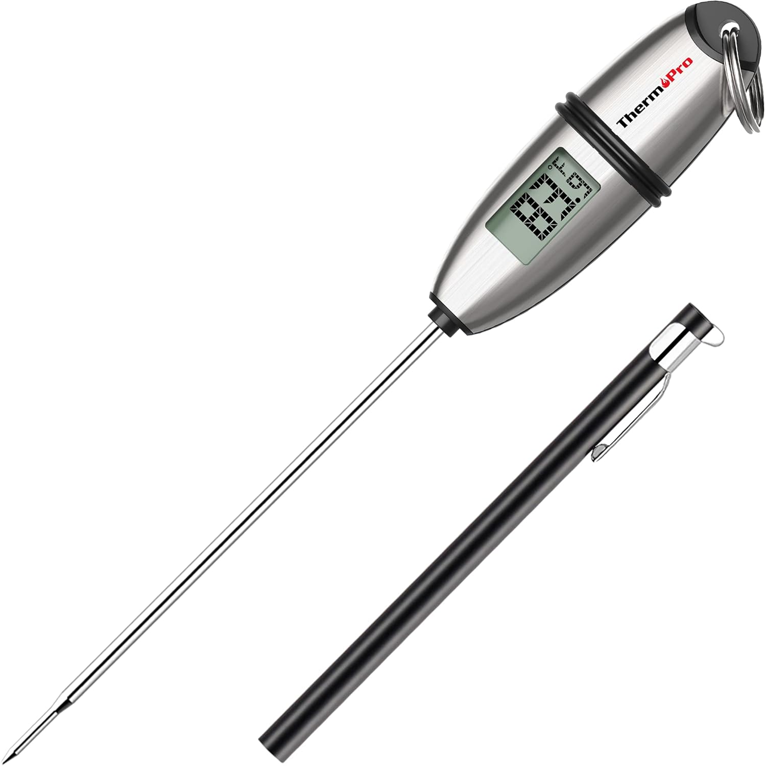 ThermoPro TP02S Digital Food Thermometer for Cooking Bread Baking Sourdough Liquids, Meat Thermometer Digital with Super Long Probe for Grill Kitchen BBQ Oil Milk Yogurt Candy Making Accessory