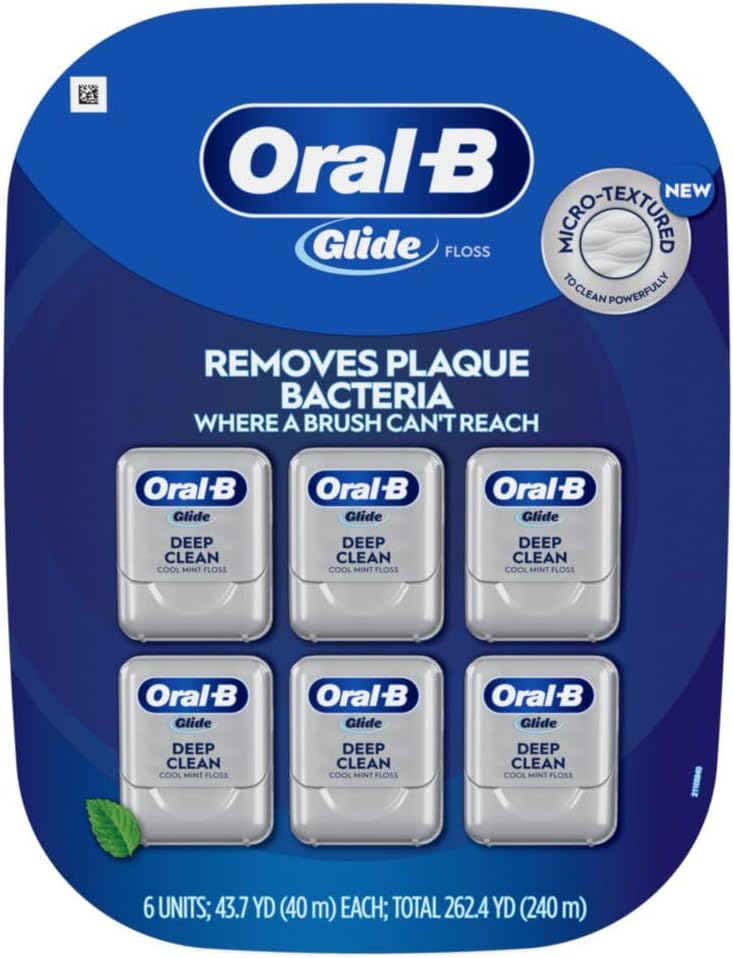 Oral-B Glide Cool Mint Deep Clean Floss, 6 Count, Glide Dental Floss