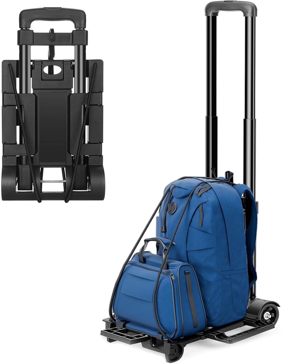 Folding Sack Truck Foldable Luggage Trolley, Foldable Hand Truck Expandable Chassis, Portable Lightweight Sack Barrows Moving Trolley for Lifting Luggage Travel Moving and Office