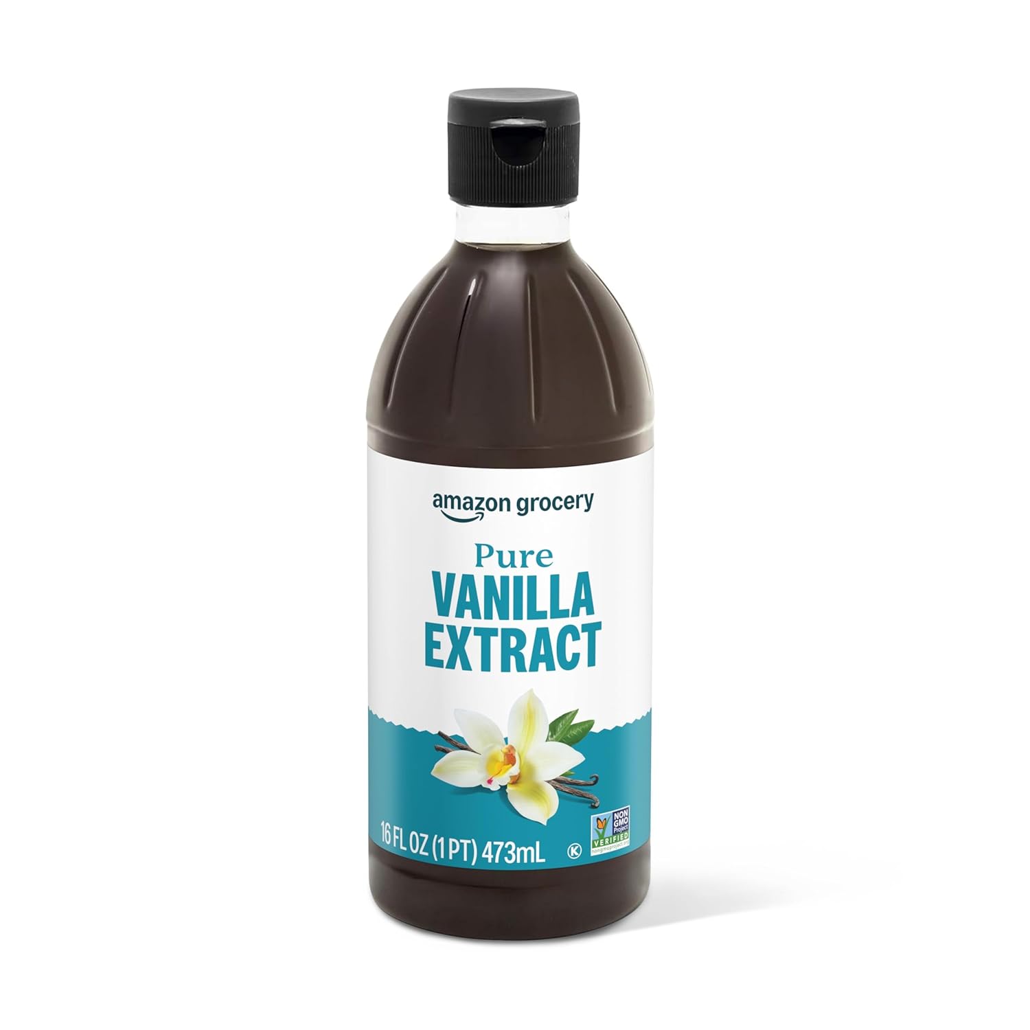 Amazon Grocery, Pure Vanilla Extract, 16 Fl Oz (Previously Amazon Fresh, Packaging May Vary)