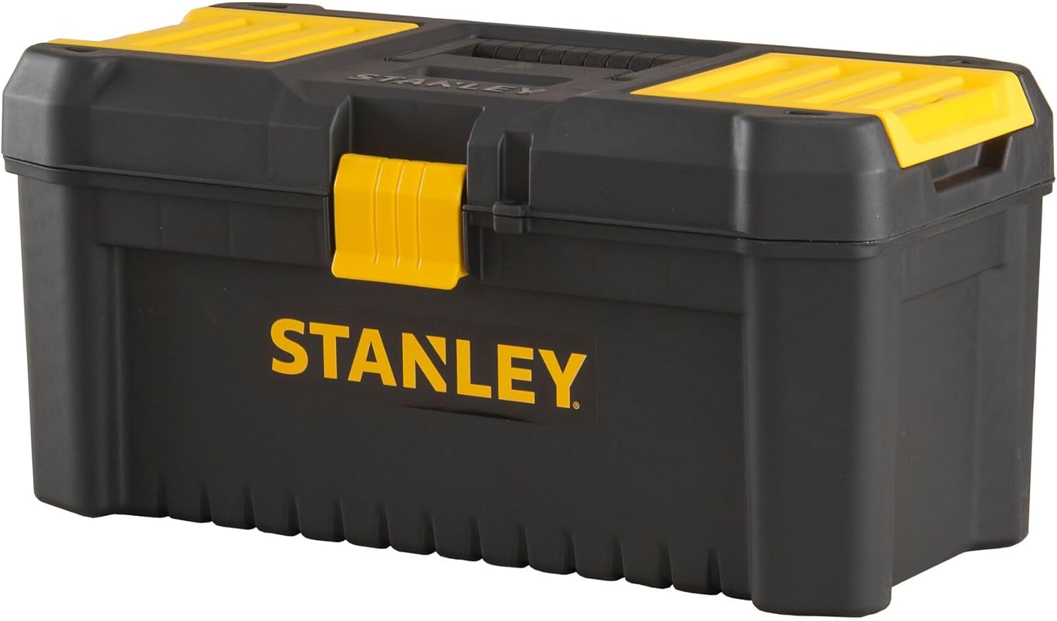 Stanley STST1-75517 Essential 16" Toolbox with Plastic Latches, Black/Yellow