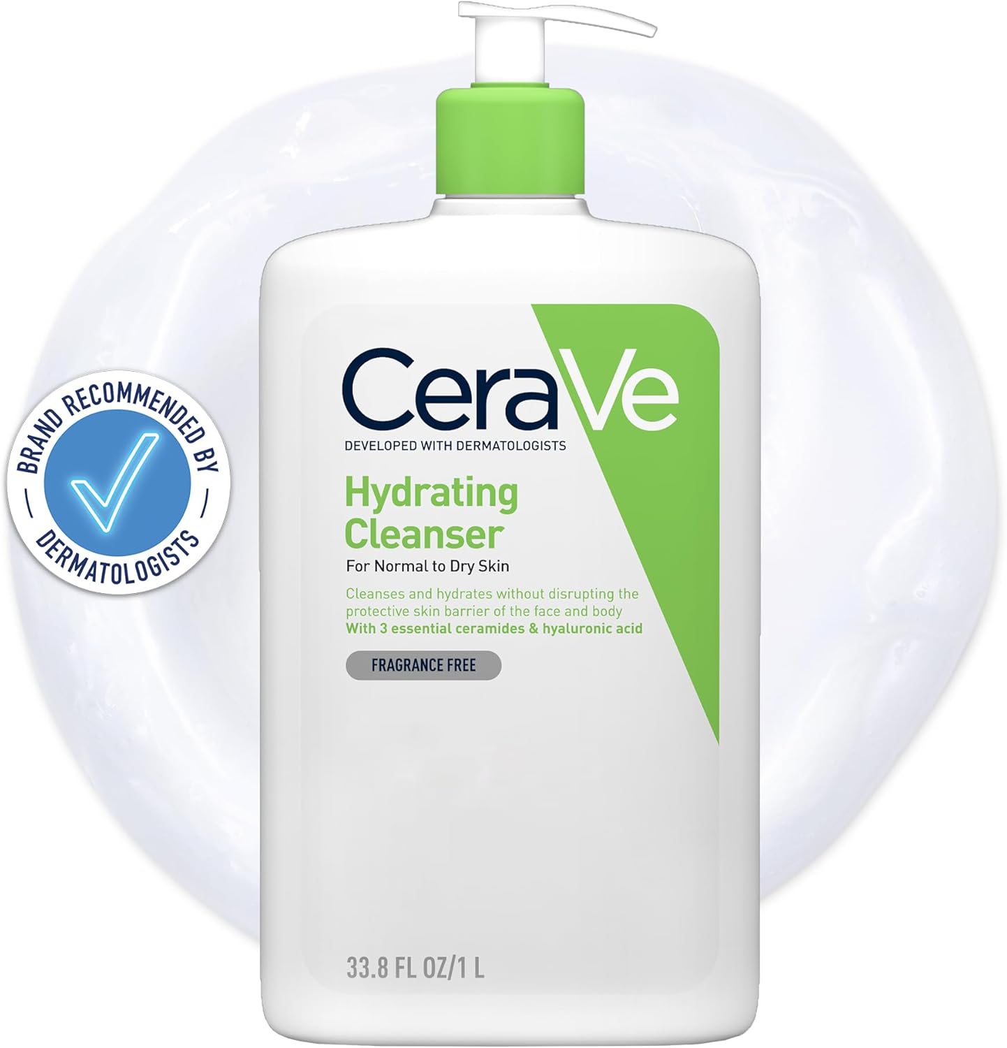 CeraVe Hydrating Cleanser for Normal to Dry Skin ml with Hyaluronic Acid and 3 Essential Ceramides