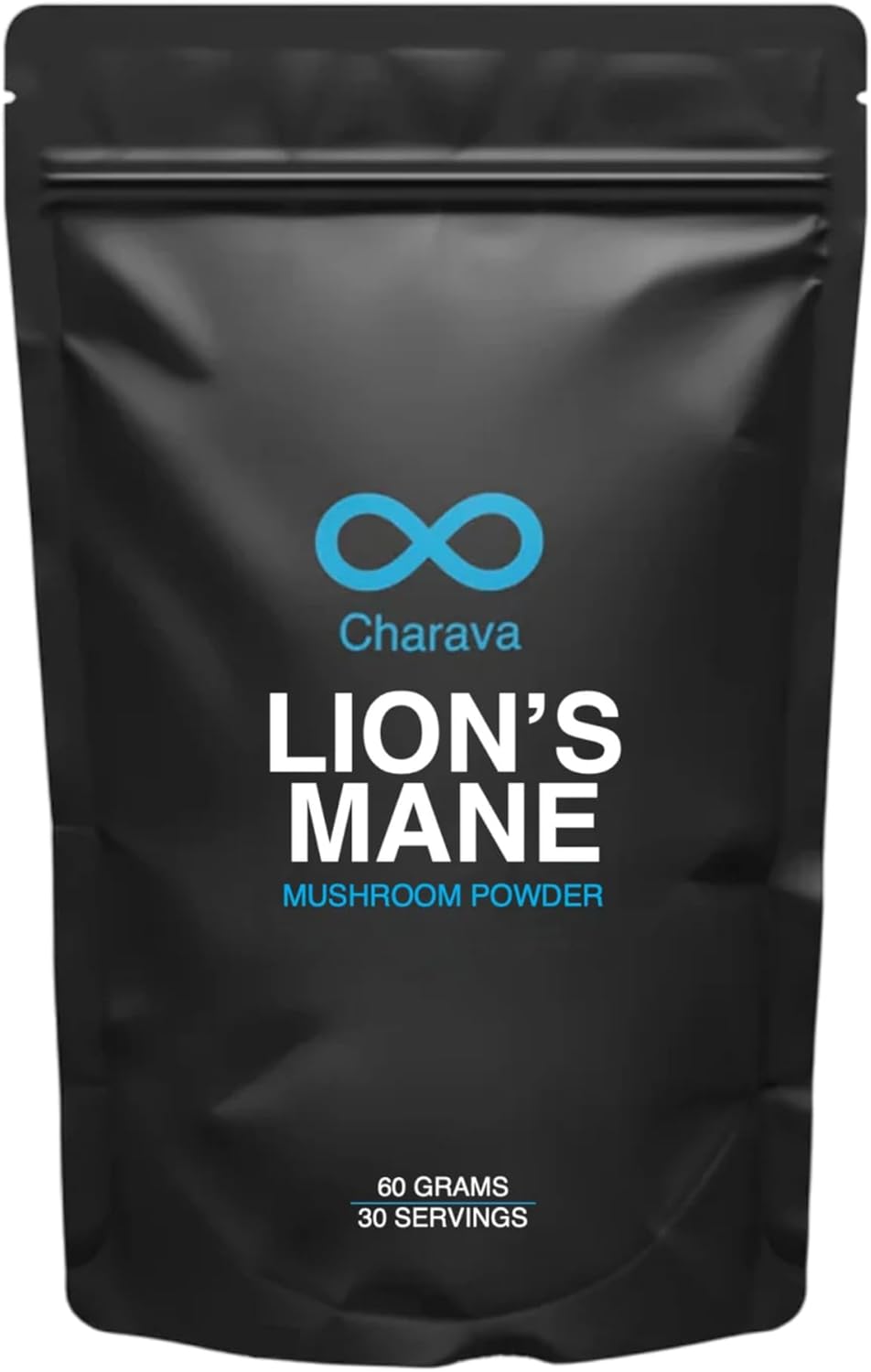 Charava Lion's Mane Mushroom Powder - 100% Organic - 2,000mg per Serving - Vegan & Non GMO - High Strength - 60g - 30 Day Serving - Cognitive Function Support & Memory Booster - Adaptogens for Energy