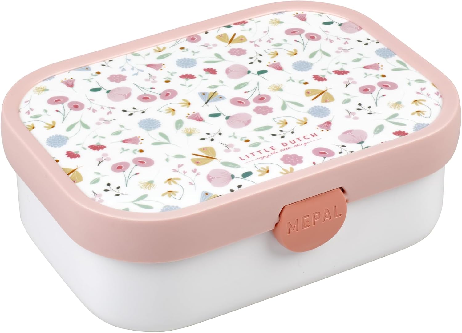 Mepal - Lunch Box Campus Little Dutch - Bento Lunch Box For Children - With Bento Compartment & Clip Closure - BPA-Free & Dishwasher Safe - 750 ml - Flowers & Butterflies