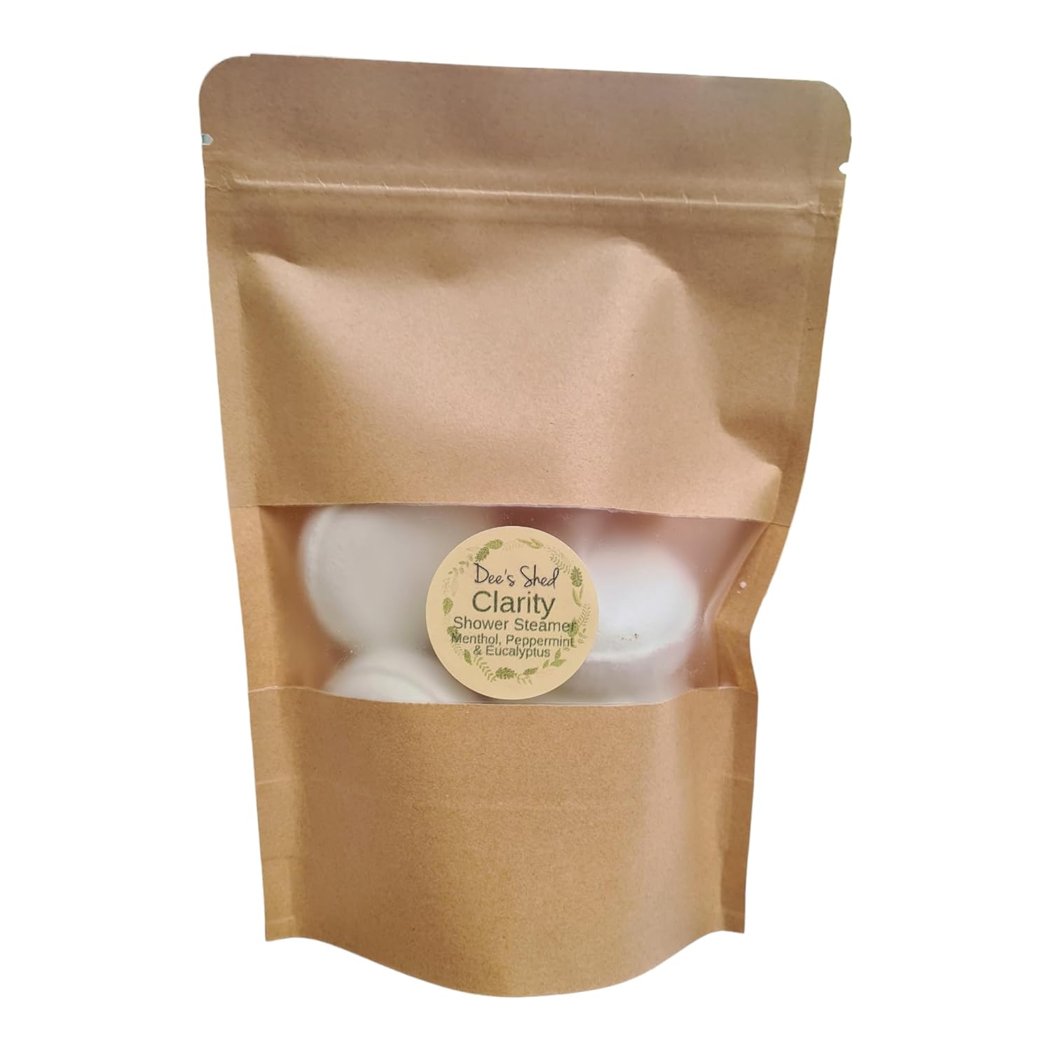 Shower Steamer - Clarity Set of 5 - Handmade in the UK - Invigorating Menthol, Eucalyptus and Peppermint - Essential Oils for a Spa experience at home.