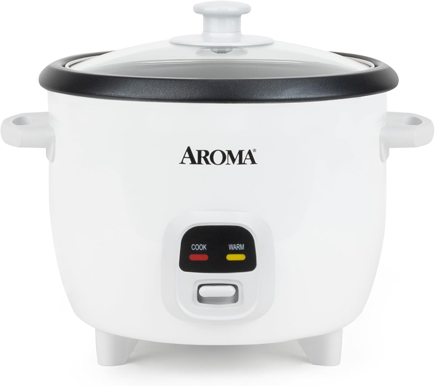AROMA Rice Cooker, 3-Cup (Uncooked) / 6-Cup (Cooked), Small Rice Cooker, Oatmeal Cooker, Soup Maker, Auto Keep Warm, 1.5 Qt, White, ARC-393NG