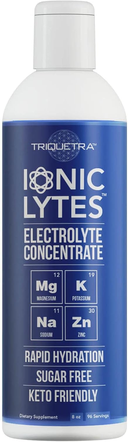 Ionic Lytes Electrolyte Concentrate (96 Servings) | Sugar Free, Keto Electrolyte Drops, Perfectly Purified Ionic Electrolytes for Rapid Hydration | 30% More Potassium, Magnesium & Zinc (8 oz)