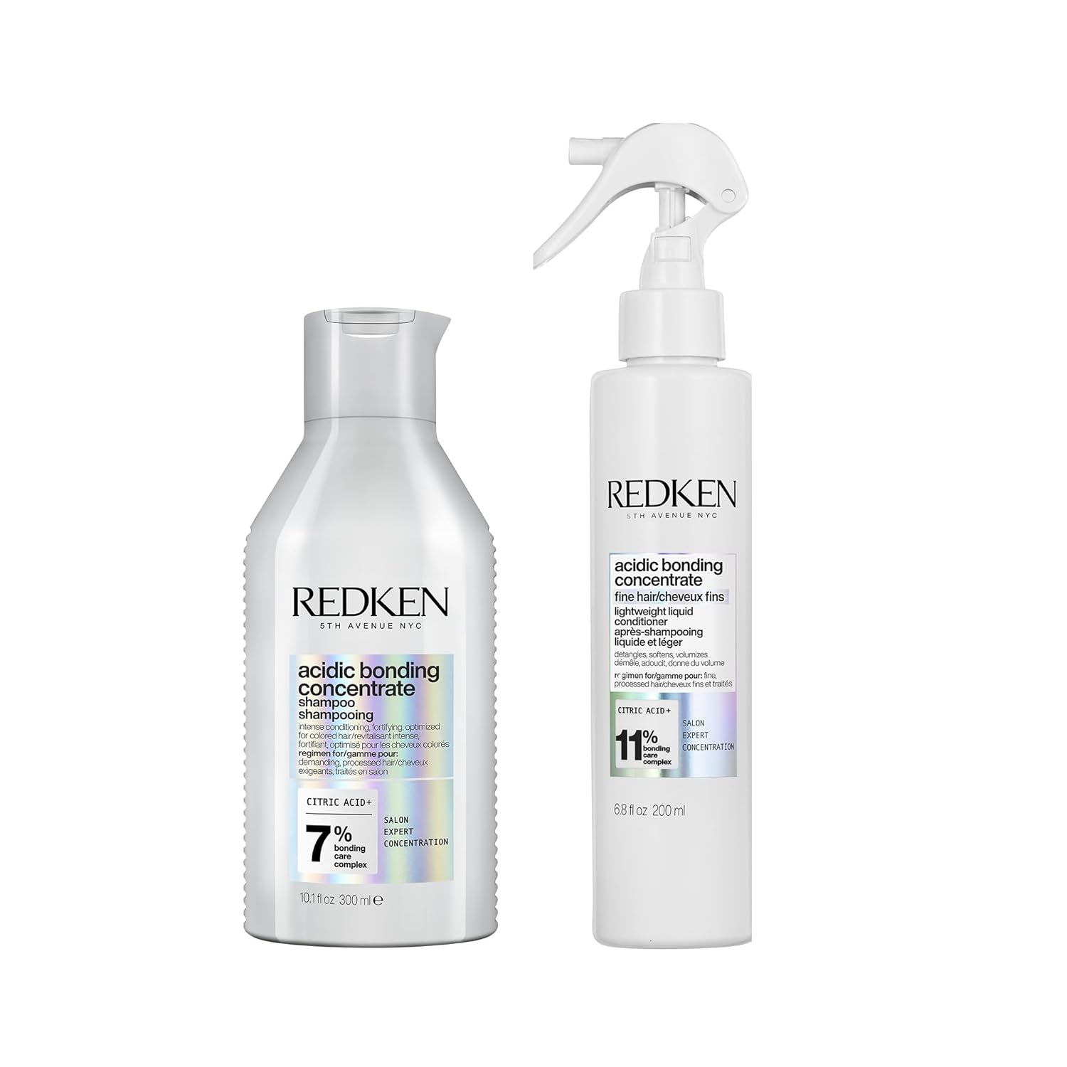 REDKEN Bonding Shampoo & Lightweight Liquid Conditioner Set For Fine and Damaged Hair - Strengthens Weak Hair and Repairs Hair Bonds