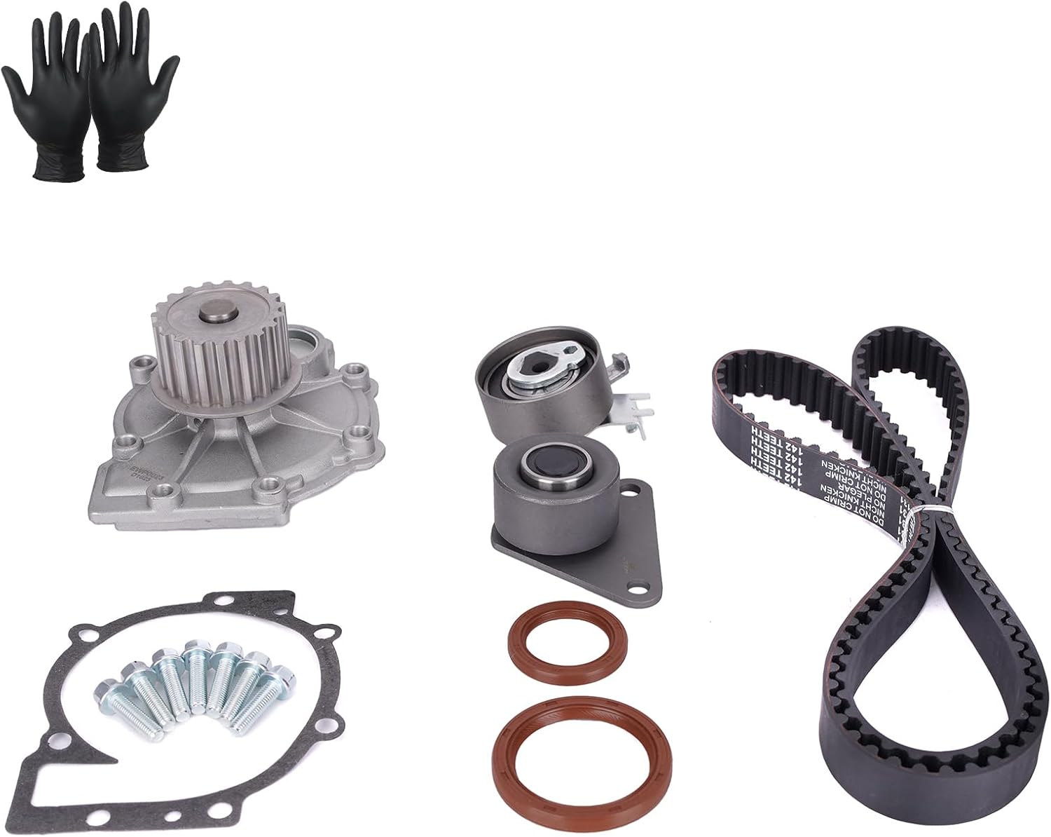 Timing Belt Kit & Water Pump Compatible with Volvo - 1998-2005 V70 2.4L 2435CC, 2003-2007 V70, 2003-2007 XC70 2.5L 2521CC l5 GAS DOHC Turbocharged
