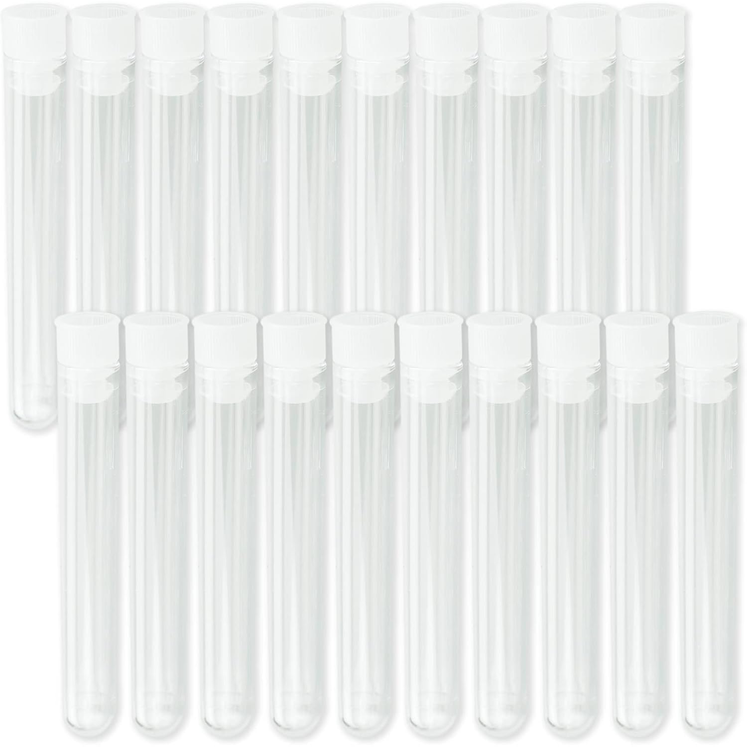 60PCS Plastic Test Tubes Clear Plastic Test Tubes With Cork Empty Test Tubes With Caps For Diy Craft Spices Liquid Candy Seeds