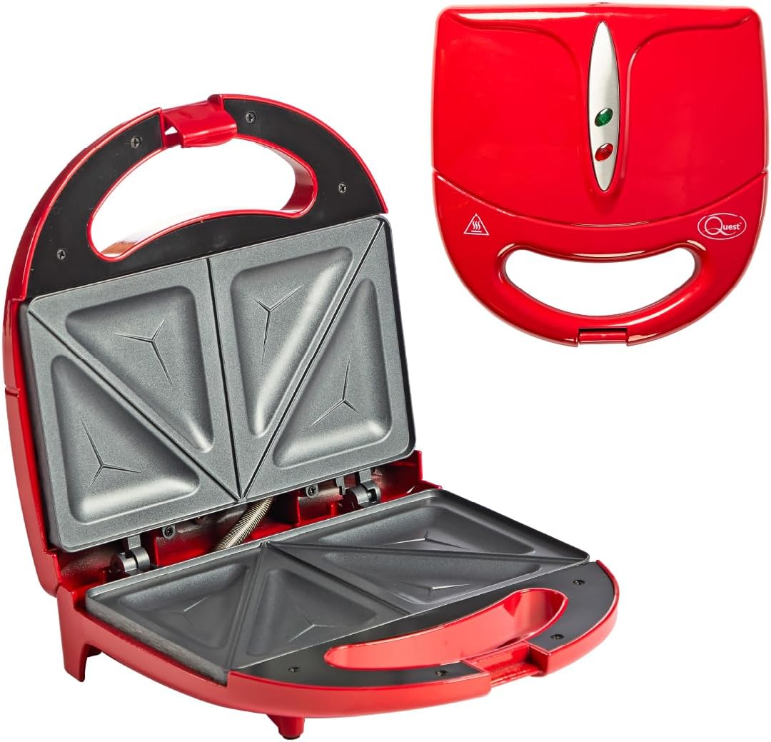 Quest Sandwich Toastie Maker/Red/Non-Stick Easy Clean/Student Essentials for University