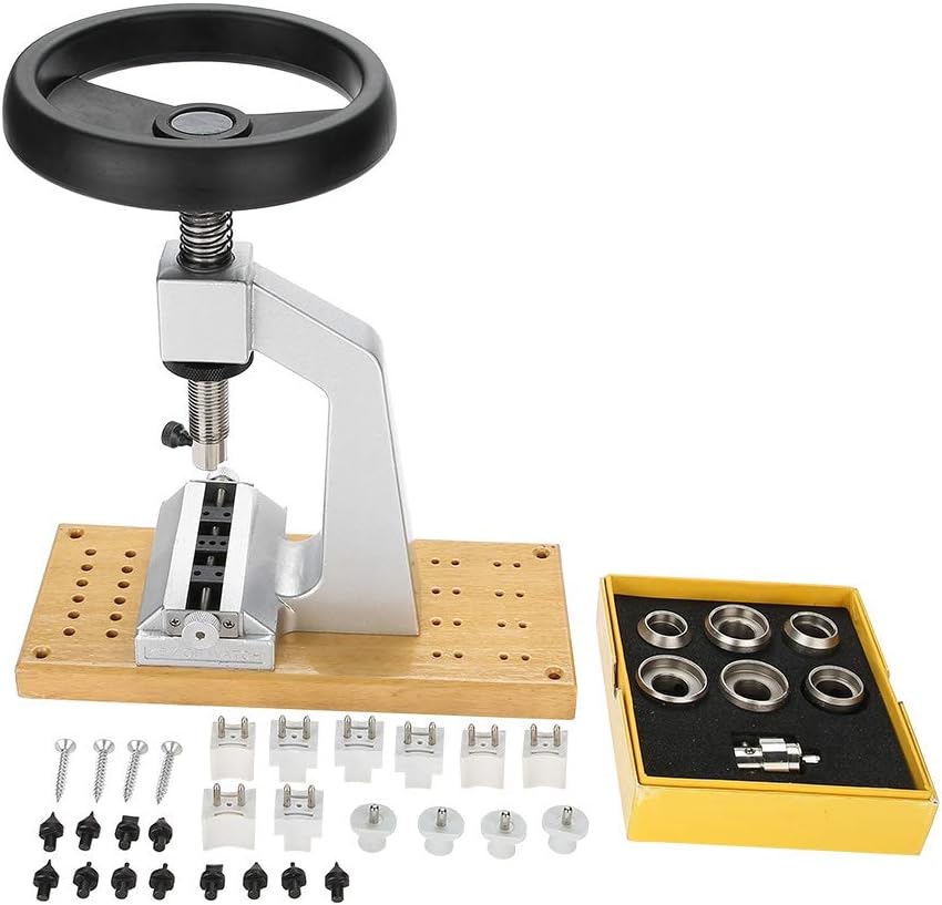 Focket Watch Case Opener,5700 Bench Screw-in Watch Repair Tool Wristwatch Tool Back Opener with 6 Dies for Oyster Waterproof Watches Opening and Closing
