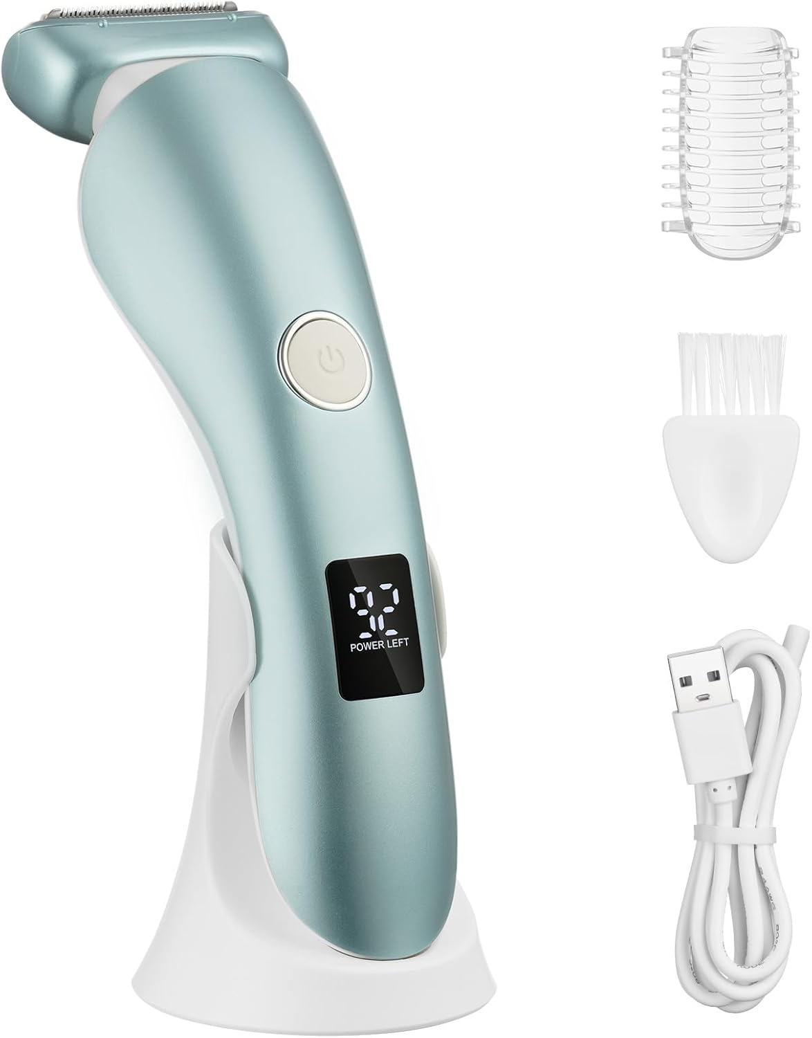 LOPHE Electric Shaver for Women, Bikini Trimmer Women Wet and Dry Use, Painless Razor with LED Screen, Cordless Dry Hair Removal with Recharge Dock, Face Hair Trimmer for Face Legs Nose and Eyebrow