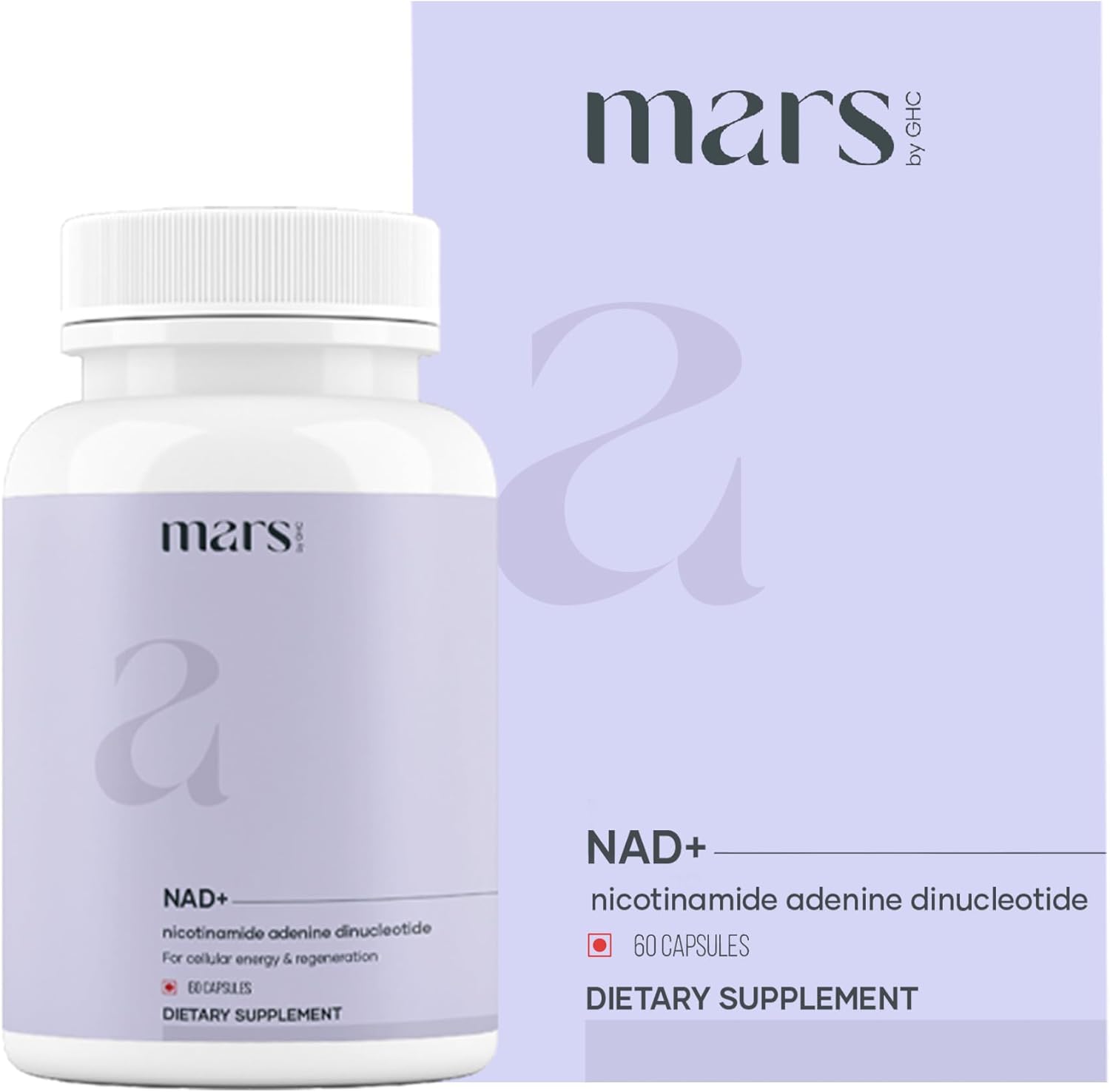 Mars NAD+ Capsules with NR & Vitamin B3 – Cellular Energy, Brain Health & Resilience Support (60N) - Pack of 1