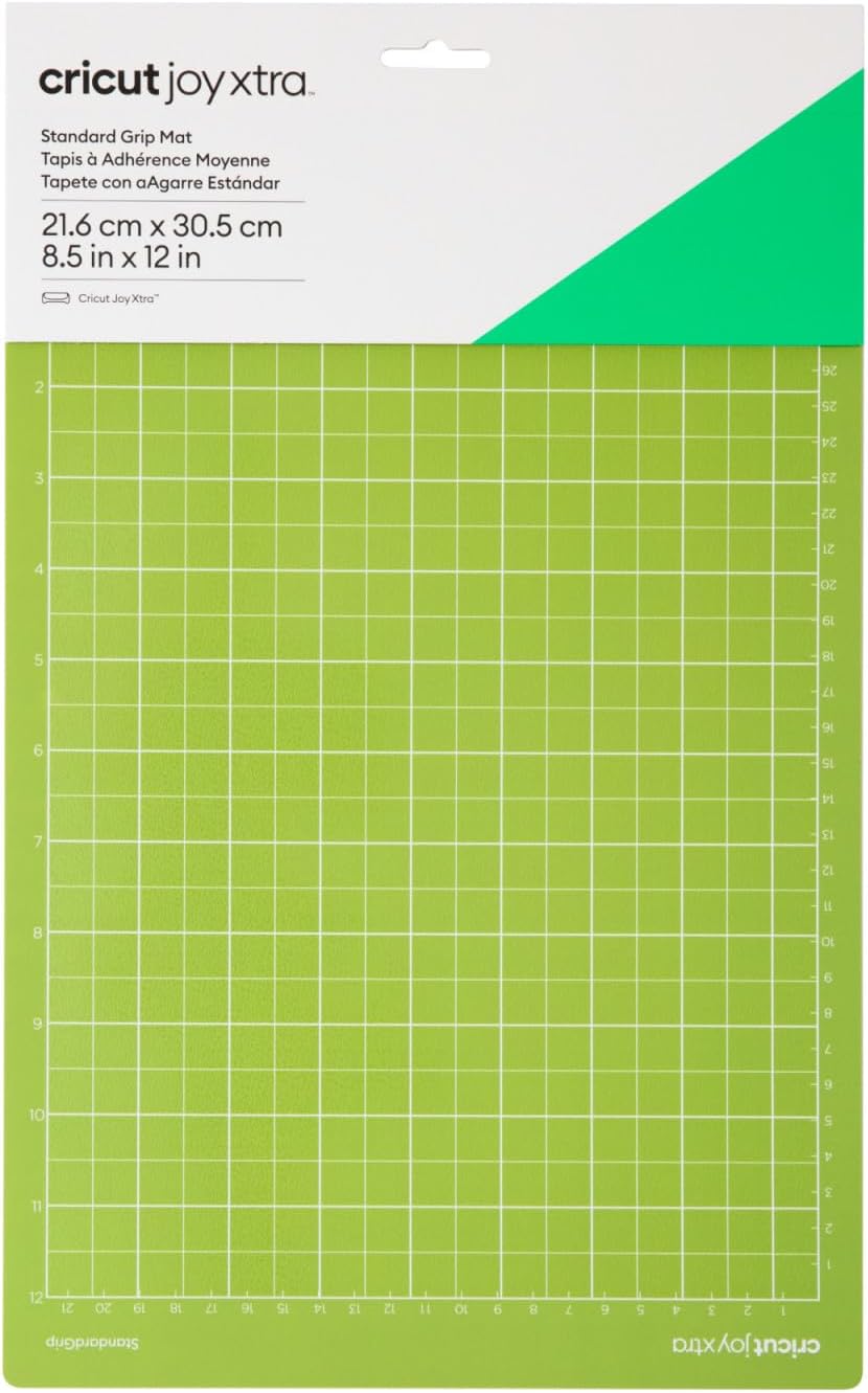 Cricut Standard Grip Machine Mat 8.5in x 12in, Reusable Cutting Mat for Crafts with Protective Film, Use with Cricut Cardstock, Iron On, Vinyl and More, Compatible with Cricut Joy Xtra