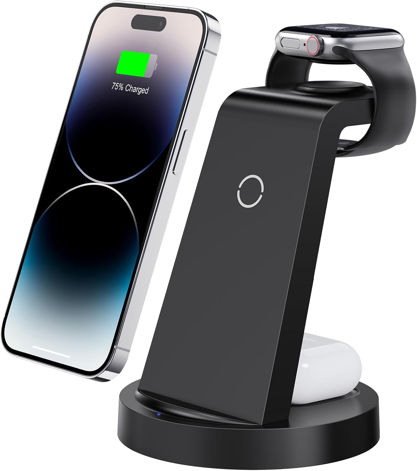 3 in 1 Charging Station for iPhone, Wireless Charger for iPhone 16e 16 15 14 13 12 11 X Pro Max & Apple Watch - Wireless Charging Station for AirPods 4 3 Pro